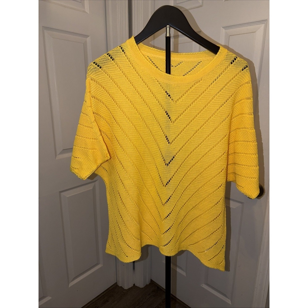 Openwork Batwing‎ Sleeve Cover-Up Mustard Yellow SHEIN Curve XL Boho Summer Knit
